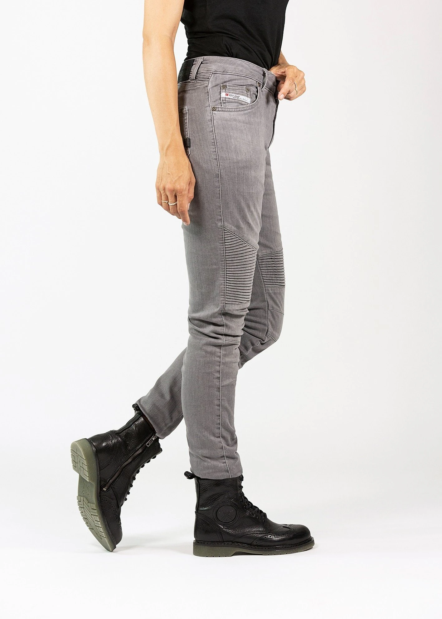 John Doe Betty Biker Jeans Light Grey 9 John Doe Betty Biker Jeans Light Grey - Afbeelding 7